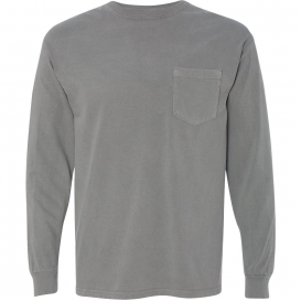 Comfort Colors 4410 Garment-Dyed Heavyweight Long Sleeve Pocket T-Shirt - Grey