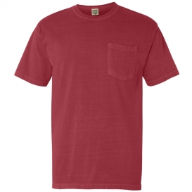 Comfort Colors 6030 Garment-Dyed Heavyweight Pocket T-Shirt - Crimson