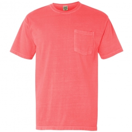 Comfort Colors 6030 Garment-Dyed Heavyweight Pocket T-Shirt - Neon Red Orange