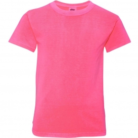 Comfort Colors 9018 Garment-Dyed Youth Midweight T-Shirt - Neon Pink