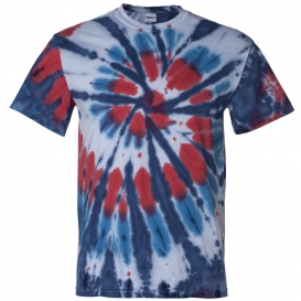 Dyenomite 200T2 Multi-Color Cut-Spiral Short Sleeve T-Shirt - Americana
