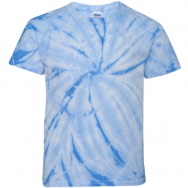 Dyenomite 20BCY Youth Cyclone Vat-Dyed Pinwheel Short Sleeve T-Shirt - Columbia