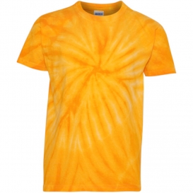 Dyenomite 20BCY Youth Cyclone Vat-Dyed Pinwheel Short Sleeve T-Shirt - Gold