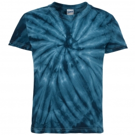 Dyenomite 20BCY Youth Cyclone Vat-Dyed Pinwheel Short Sleeve T-Shirt - Navy