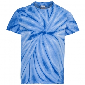 Dyenomite 20BCY Youth Cyclone Vat-Dyed Pinwheel Short Sleeve T-Shirt - Royal