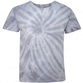 Dyenomite 20BCY Youth Cyclone Vat-Dyed Pinwheel Short Sleeve T-Shirt - Silver