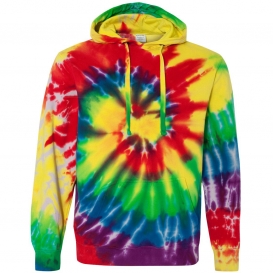 Dyenomite 854MS Multi-Color Spiral Pullover Hooded Sweatshirt - Michelangelo Spiral