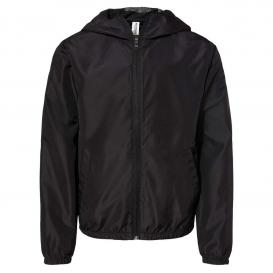 Independent Trading Co. EXP24YWZ Youth Lightweight Windbreaker Zip Jacket - Black