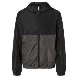 Independent Trading Co. EXP24YWZ Youth Lightweight Windbreaker Zip Jacket - Black/ Graphite - S