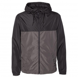 Independent Trading Co. EXP54LWZ Water Resistant Lightweight Windbreaker- Black/Graphite