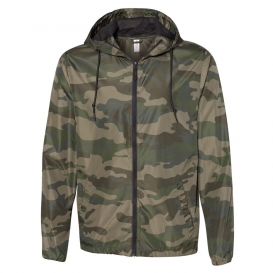 Independent Trading Co. EXP54LWZ Water Resistant Lightweight Windbreaker- Forest Camo