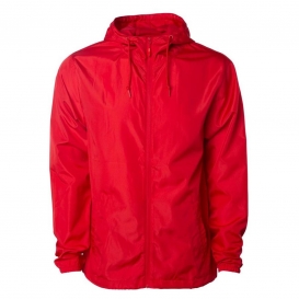 Independent Trading Co. EXP54LWZ Water Resistant Lightweight Windbreaker- Red