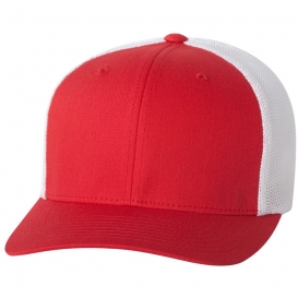 Flexfit 6511 Trucker Cap - Red/White