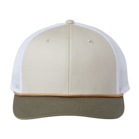 The Game GB452R Everyday Rope Trucker Cap - Light Olive/White