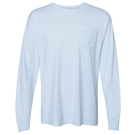 ComfortWash GDH250 Garment-Dyed Long Sleeve T-Shirt with Pocket - Soothing Blue