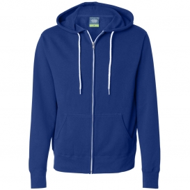 Independent Trading Co. AFX90UNZ Unisex Lightweight Full-Zip Hooded Sweatshirt - Cobalt