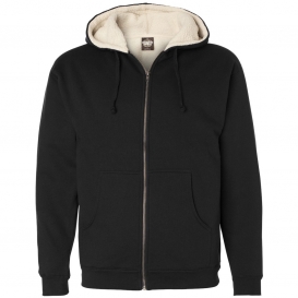 Independent Trading Co. EXP40SHZ Sherpa Lined Full-Zip Hooded Sweatshirt - Black/Natural