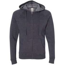 Independent Trading Co. PRM33SBZ Unisex Special Blend Raglan Full-Zip Hooded Sweatshirt - Midnight Navy