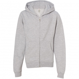 Independent Trading Co. SS4001YZ Youth Midweight Full-Zip Hooded Sweatshirt - Grey Heather