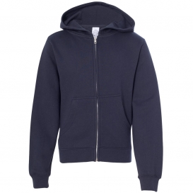 Independent Trading Co. SS4001YZ Youth Midweight Full-Zip Hooded Sweatshirt - Navy
