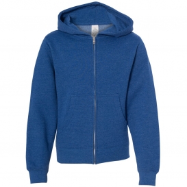 Independent Trading Co. SS4001YZ Youth Midweight Full-Zip Hooded Sweatshirt - Royal Heather