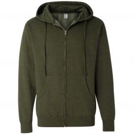 Independent Trading Co. SS4500Z Midweight Full-Zip Hooded Sweatshirt - Army Heather