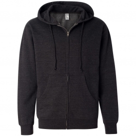 Independent Trading Co. SS4500Z Midweight Full-Zip Hooded Sweatshirt - Charcoal Heather