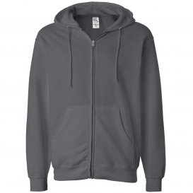 Independent Trading Co. SS4500Z Midweight Full-Zip Hooded Sweatshirt - Charcoal