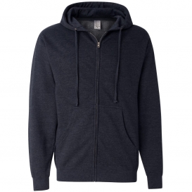 Independent Trading Co. SS4500Z Midweight Full-Zip Hooded Sweatshirt - Classic Navy Heather