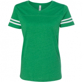 LAT 3537 Women\'s Football V-Neck Fine Jersey Tee - Vintage Green