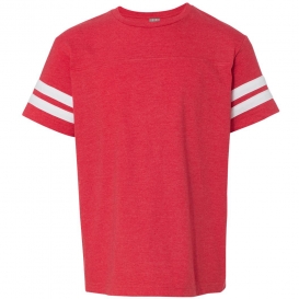 LAT 6137 Youth Football Fine Jersey Tee - Vintage Red