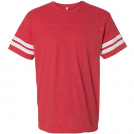 LAT 6937 Adult Football Fine Jersey Tee - Vintage Red