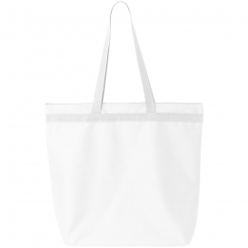 Liberty Bags 8802 Recycled Zipper Tote - White