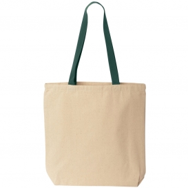 Liberty Bags 8868 Natural Tote with Contrast-Color Handles - Natural/Forest