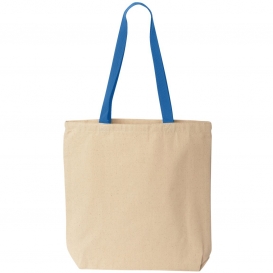 Liberty Bags 8868 Natural Tote with Contrast-Color Handles - Natural/Royal