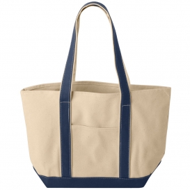 Liberty Bags 8871 Large Boater Tote - Natural/Navy
