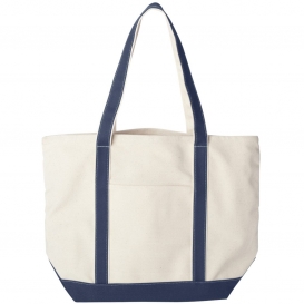 Liberty Bags 8872 X-Large Boater Tote - Natural/Navy