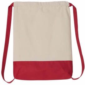 Liberty Bags 8876 Drawstring Backpack - Natural/Red