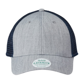 Legacy LPS Lo-Pro Snapback Trucker Cap - Heather Grey/Navy