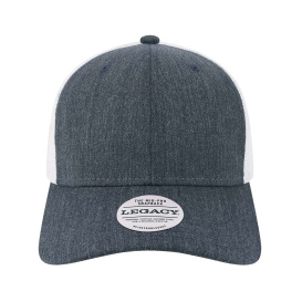 Legacy MPS Mid-Pro Snapback Trucker Cap - Melange Navy/White