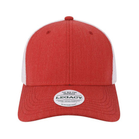 Legacy MPS Mid-Pro Snapback Trucker Cap - Melange Scarlet/White