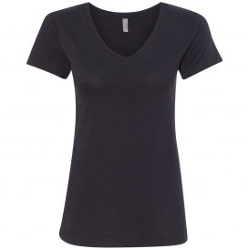 Next Level 6480 Women\'s Sueded Short Sleeve V - Black