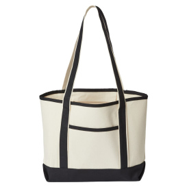 OAD OAD102 Promotional Heavyweight Large Beach Tote - Natural/Black