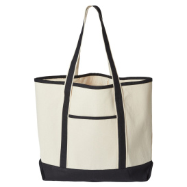 OAD OAD103 Promotional Heavyweight Large Beach Tote - Natural/Black