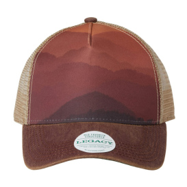Legacy OFAFP Old Favorite Five-Panel Trucker Cap - Mt Sunset/Maroon/Khaki