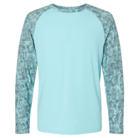 Paragon 231 Panama Colorblock Long Sleeve T-Shirt - Grey Aqua Water