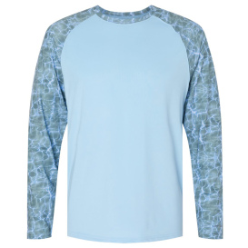 Paragon 231 Panama Colorblock Long Sleeve T-Shirt - Grey Mist Water