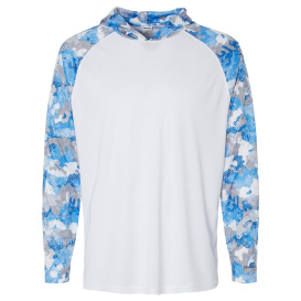 Paragon 240 Tortuga Extreme Performance Hooded T-Shirt - White/Blue Mist Camo