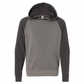 Independent Trading Co. PRM15YSB Youth Special Blend Raglan Hooded Sweatshirt - Nickel/Carbon