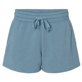 Independent Trading Co. PRM20SRT Women\'s Lightweight California Wave Wash Sweatshorts - Misty Blue